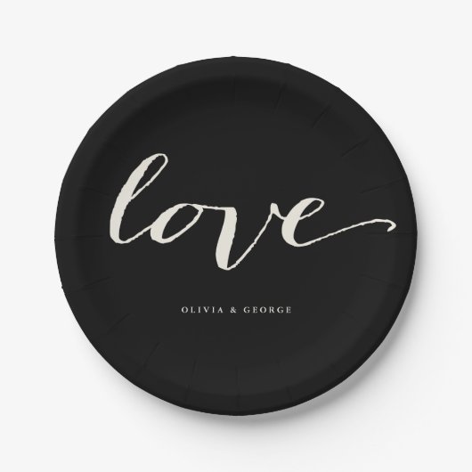 Love Classic Script Stylish Calligraphy Wedding Papieren Bordje (Voorkant)