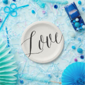 Love Classic Simple Script Calligraphy Wedding Papieren Bordje (Feest)