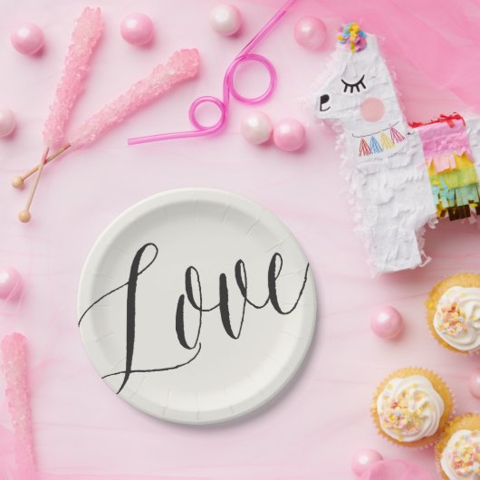 Love Classic Simple Script Calligraphy Wedding Papieren Bordje (Feest)