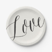 Love Classic Simple Script Calligraphy Wedding Papieren Bordje (Voorkant)