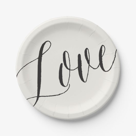 Love Classic Simple Script Calligraphy Wedding Papieren Bordje (Voorkant)