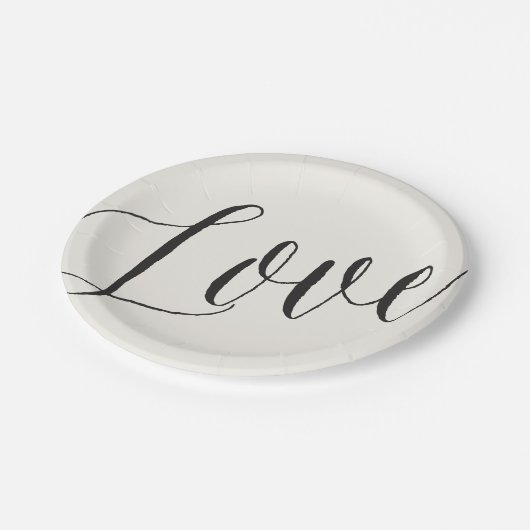 Love Classic Simple Script Calligraphy Wedding Papieren Bordje (Gekanteld)