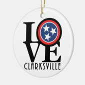 LOVE Clcarksville TN Keramisch Ornament (Links)