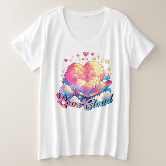 Love Cloud Grote Maat T-shirt (Design voorkant)
