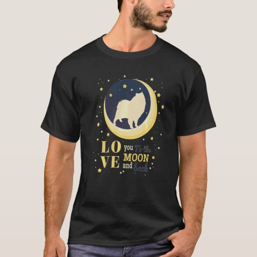 Love Cloud Spitz Duitse Spitz naar de maan T-shirt (Voorkant)