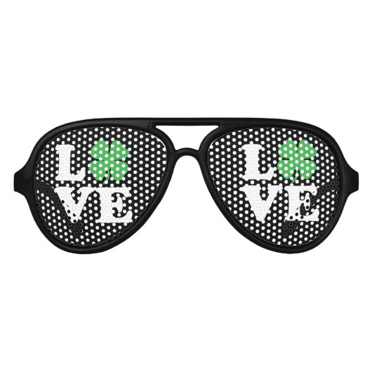 Love Clover Black Aviator Zonnebril (Voorkant)