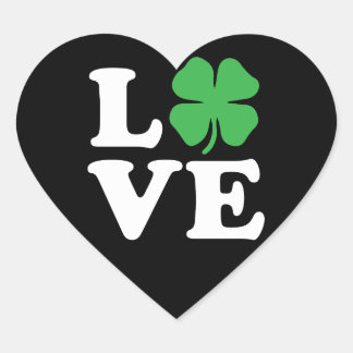 Love Clover Black Hart Sticker