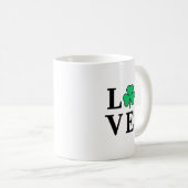 LOVE Clover Shamrock Ireland Elegant Minimal Koffiemok (Voorkant rechts)