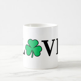 LOVE Clover Shamrock Ireland Elegant Minimal Koffiemok