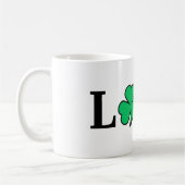 LOVE Clover Shamrock Ireland Elegant Minimal Koffiemok (Links)