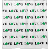 LOVE Clover Shamrock Ireland Elegant White Douchegordijn (Voorkant)