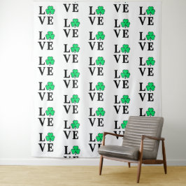 LOVE Clover Shamrock Ireland Irish Elegant Wandkleed