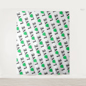 LOVE Clover Shamrock Ireland Irish Elegant Wandkleed (Voorkant)