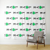 LOVE Clover Shamrock Ireland Irish Elegant Wandkleed (In Situ (horizontaal))