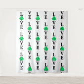 LOVE Clover Shamrock Ireland Irish Elegant Wandkleed (Voorkant)