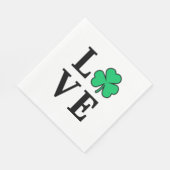LOVE Clover Shamrock Ireland St Patrick Party Servet (Hoek)