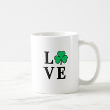 LOVE Clover Shamrock Ireland St Patrick text based