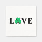 LOVE Clover Shamrock Ireland St Patrick text based Servet (Voorkant)