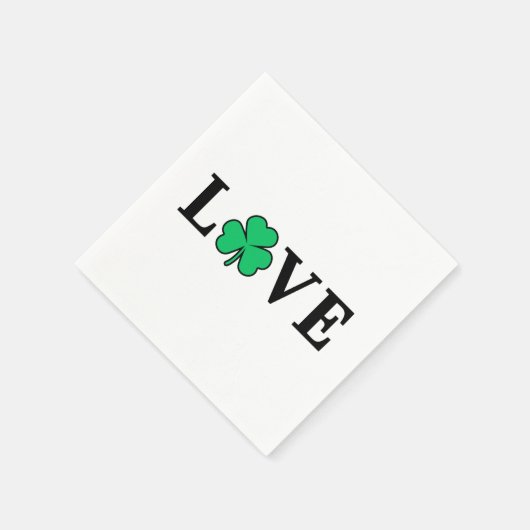 LOVE Clover Shamrock Ireland St Patrick text based Servet (Hoek)