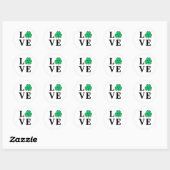 LOVE Clover Shamrock Ireland St Patrick's Party Ronde Sticker (Vel)
