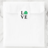 LOVE Clover Shamrock Ireland St Patrick's Party Ronde Sticker (Tas)