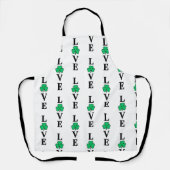 LOVE Clover Shamrock Ireland St Patrick's Party Schort (Voorkant)