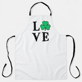 LOVE Clover Shamrock Ireland St Patrick's Party Schort