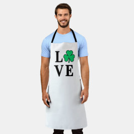 LOVE Clover Shamrock Ireland St Patrick's Party Schort
