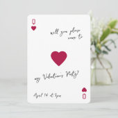 Love Club Ace Of Hearts Card Valentines Invitation Kaart (Staand voorkant)