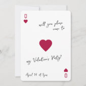 Love Club Ace Of Hearts Card Valentines Invitation Kaart (Voorkant)