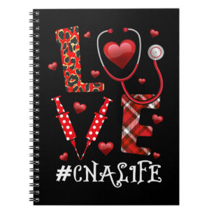 Love CNA Life Heart Nursing Lover Valentijn Day Notitieboek