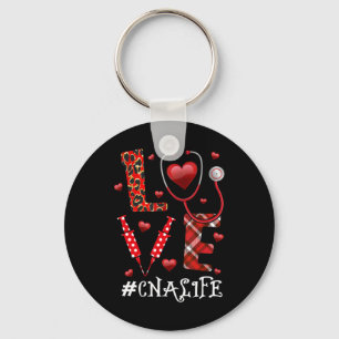 Love CNA Life Heart Nursing Lover Valentijn Day Sleutelhanger