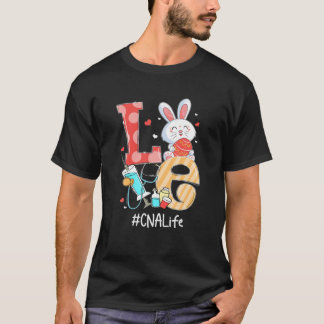 LOVE CNA Life Nurse Cute Easter Bunny Eggs Stethos T-shirt