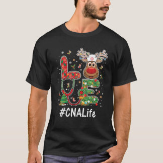 Love CNA Life Reindeer Stethoscoop Kerstmis Nursi T-shirt