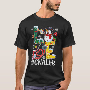 Love CNA Life Snowman Kerststethoscoop Nursin T-shirt