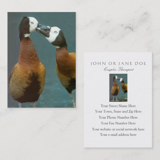 Love Coach Therapist Loing Ducks - Two Sided Visitekaartje (Voorkant / Achterkant)