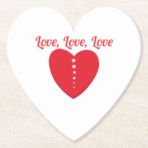 Love Coaster Rode Hart & Stippen Kartonnen Onderzetters