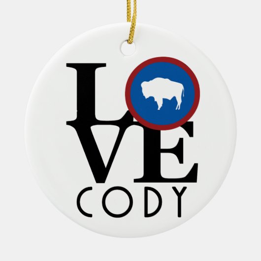 LOVE Cody Wyoming Keramisch Ornament (Voorkant)