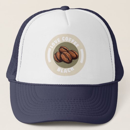 Love Coffee Black Trucker Pet (Voorkant)