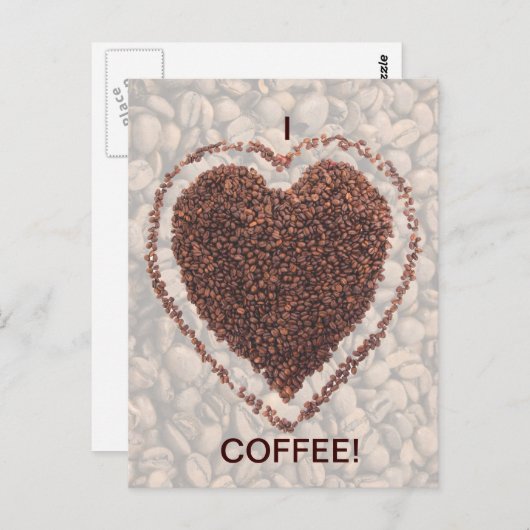 Love Coffee Briefkaart (Voorkant / Achterkant)