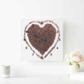 Love Coffee Clock Vierkante Klok (Huis)
