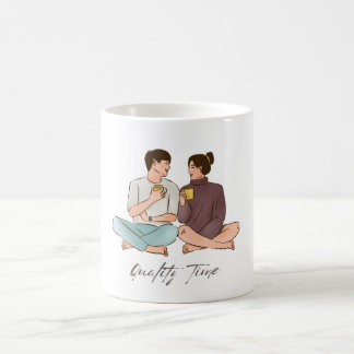 Love & Coffee Couple Mug – Quality Time Illustrati Koffiemok