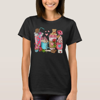 Love Coffee Cups Western Cute Valentijnsdag T-shirt