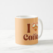 Love Coffee Fun Heart Design Motto Koffiemok (Voorkant rechts)