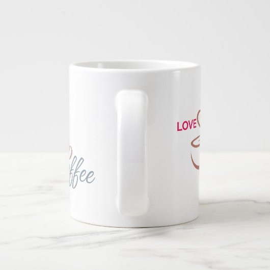 Love Coffee Heart Design Classic Mug               Grote Koffiekop (Achterkant)