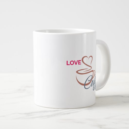 Love Coffee Heart Design Classic Mug               Grote Koffiekop (Voorkant rechts)