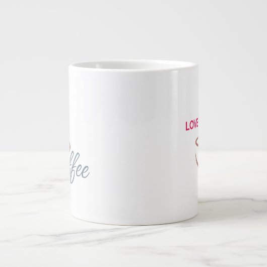 Love Coffee Heart Design Classic Mug               Grote Koffiekop (Voorkant)
