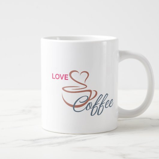 Love Coffee Heart Design Classic Mug               Grote Koffiekop (Rechts)