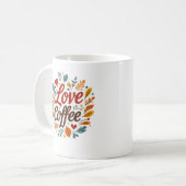 Love Coffee Mok – Kleurrijke Floral Coffee Lover G (Voorkant links)