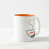 Love Coffee Personalized Two-Tone Coffee Mok (Voorkant rechts)